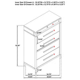 Gracemont - 5-Drawer Bedroom Chest Of Drawers - White