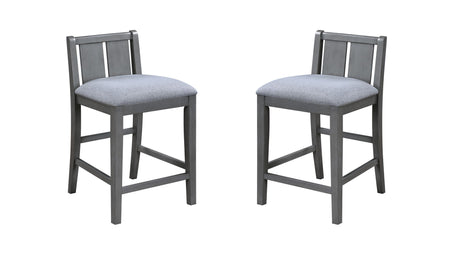 Graham - 20" Upholstered Seat Counter Height Chair (Set of 2) Gray by Lilola Home | Bel Furniture