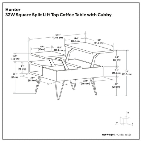 Hunter - Handcrafted Lift Top Coffee Table - view 65