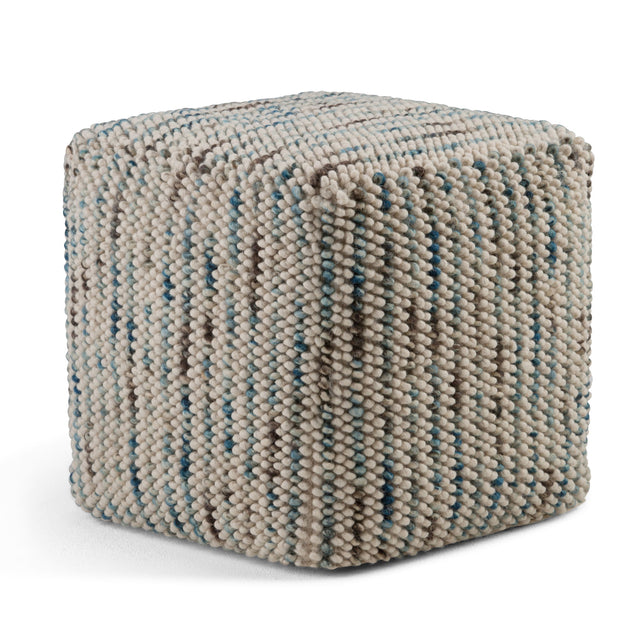 Zoey - Handcrafted Woven Cube Pouf - view 2