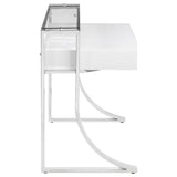 Gemma - 2-Drawer Writing Desk - White High Gloss by CoasterEssence | Bel Furniture