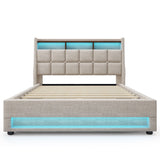 Platform Bed With Hydraulic Storage, LED Lighting & Charging Station