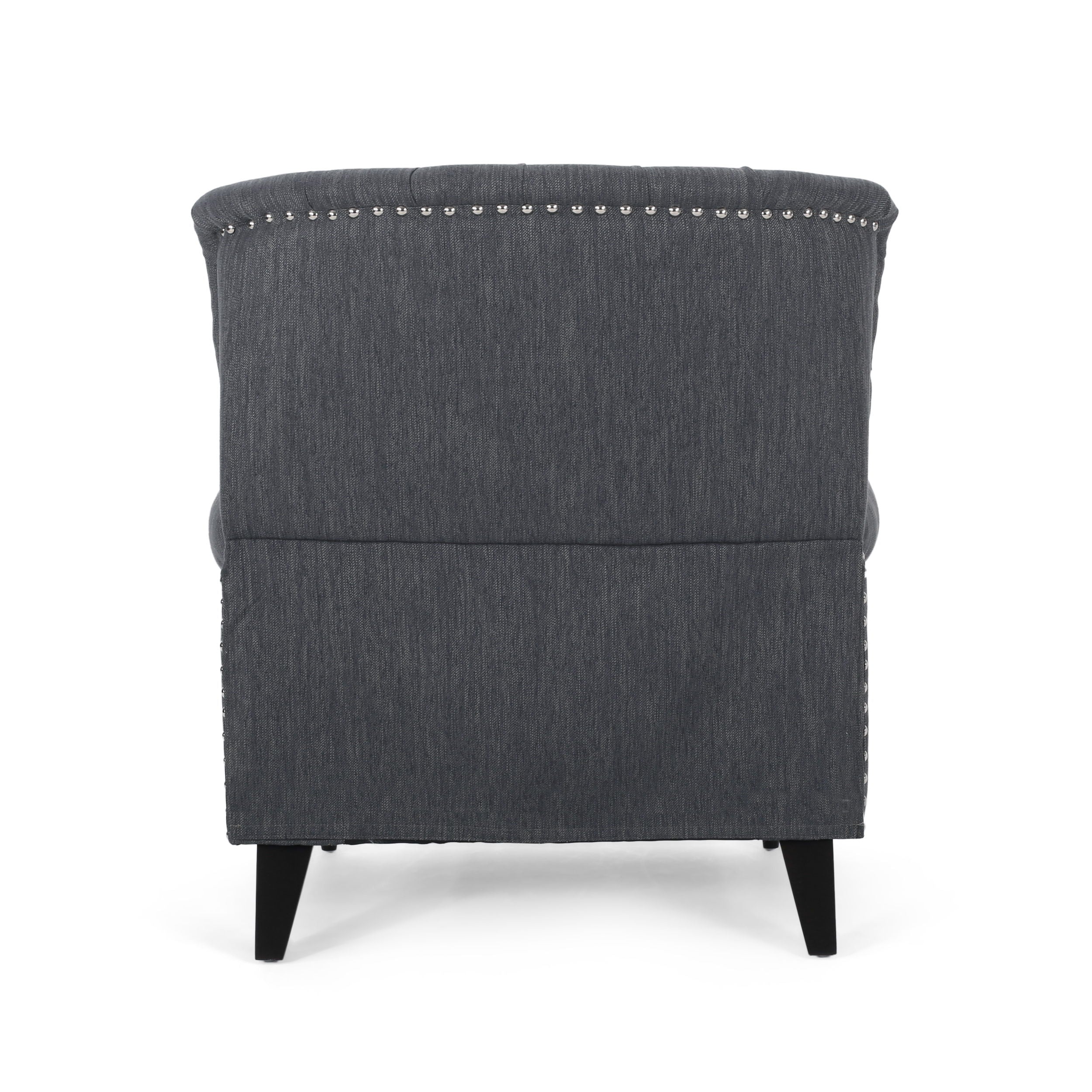 Classic Style Fabric Push Back Chair - Charcoal