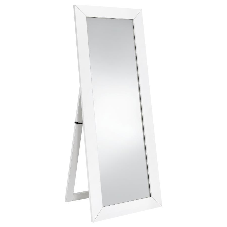 Cadence - Tempered Glass Full Length Mirror White by Coaster Fine Furniture | Bel Furniture