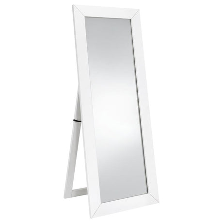 Cadence - Tempered Glass Full Length Mirror White by Coaster Fine Furniture | Bel Furniture
