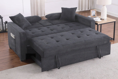 Cody II - Convertible Sleeper Loveseat With Cup Holder, Charging Ports and Pocket - Dark Gray - view 13