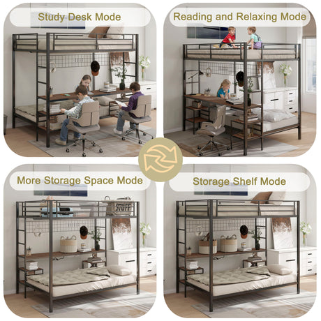 Ethan - Bunk Bed With Desk, Charging Station, Storage Shelves - view 29