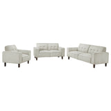Deerhurst - Upholstered Tufted Track Arm Sofa Set Beige 3 Pc. Sofa, Loveseat, Chair by Coaster Fine Furniture | Bel Furniture