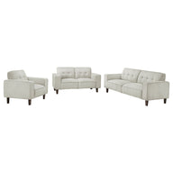 Deerhurst - Upholstered Tufted Track Arm Sofa Set Beige 3 Pc. Sofa, Loveseat, Chair by Coaster Fine Furniture | Bel Furniture