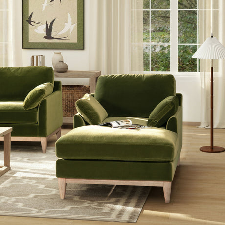 Pasadena - Modern Farmhouse Chaise Lounge Chair - Olive Green by Jennifer Taylor Home | Bel Furniture