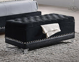 Barzini - Velvet Upholstered Tufted Storage Bench - Black by CoasterElevations | Bel Furniture