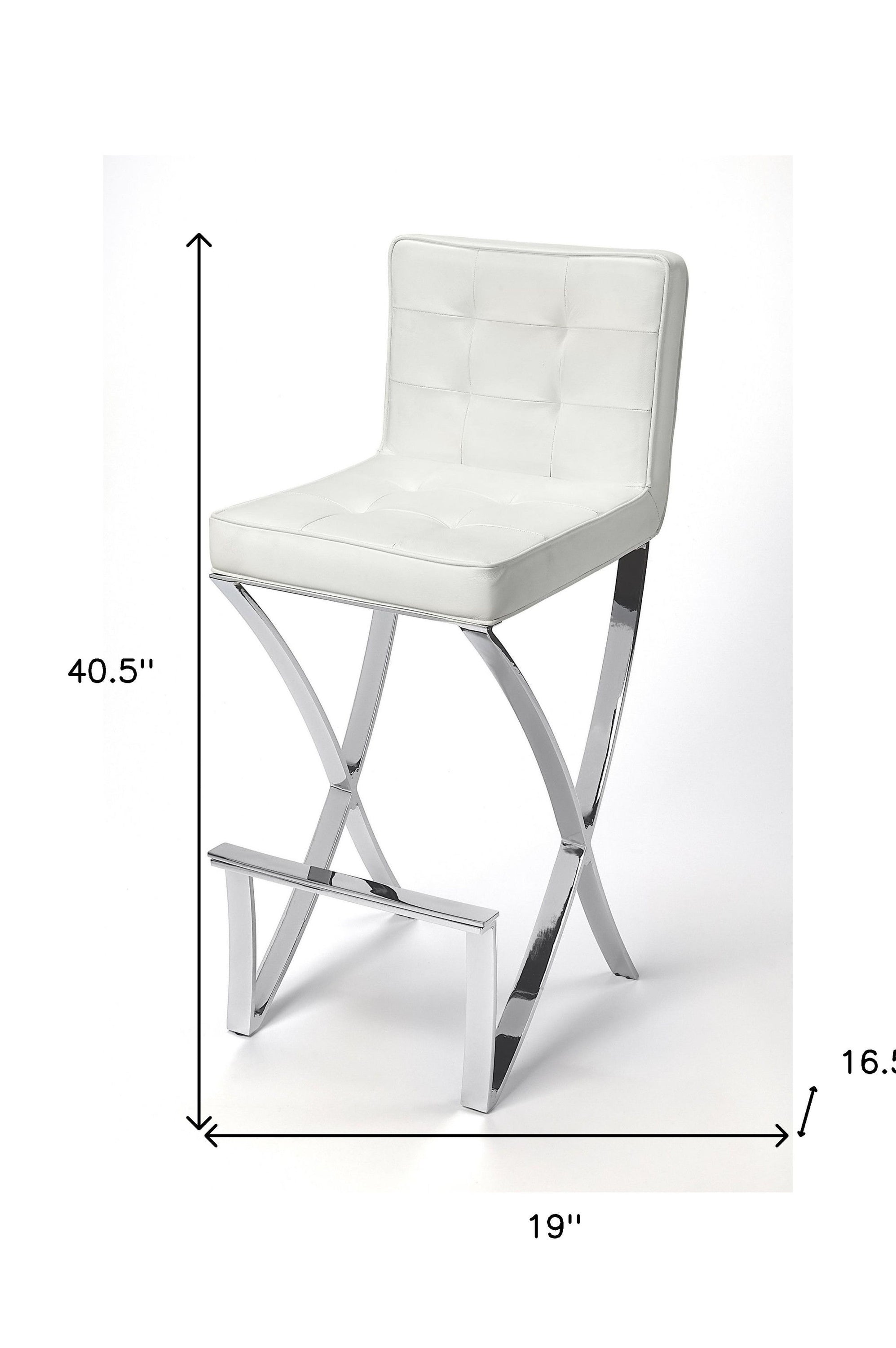 Iron Bar Chair - Off - White / Silver