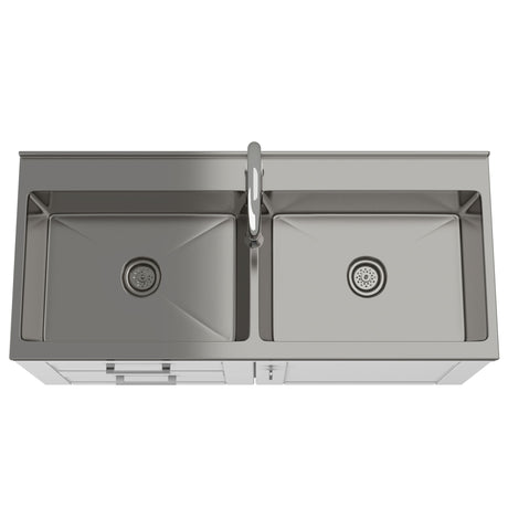 Shaker - Modern Wide Laundry Cabinet With Faucet And Stainless Steel Sink - White by Simpli-Home | Bel Furniture