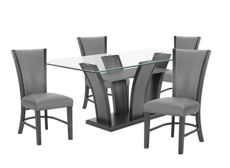 Camelia - Dining Room Set Dark Gray 5 Pc. Table, 4 Chairs by Crown Mark | Bel Furniture