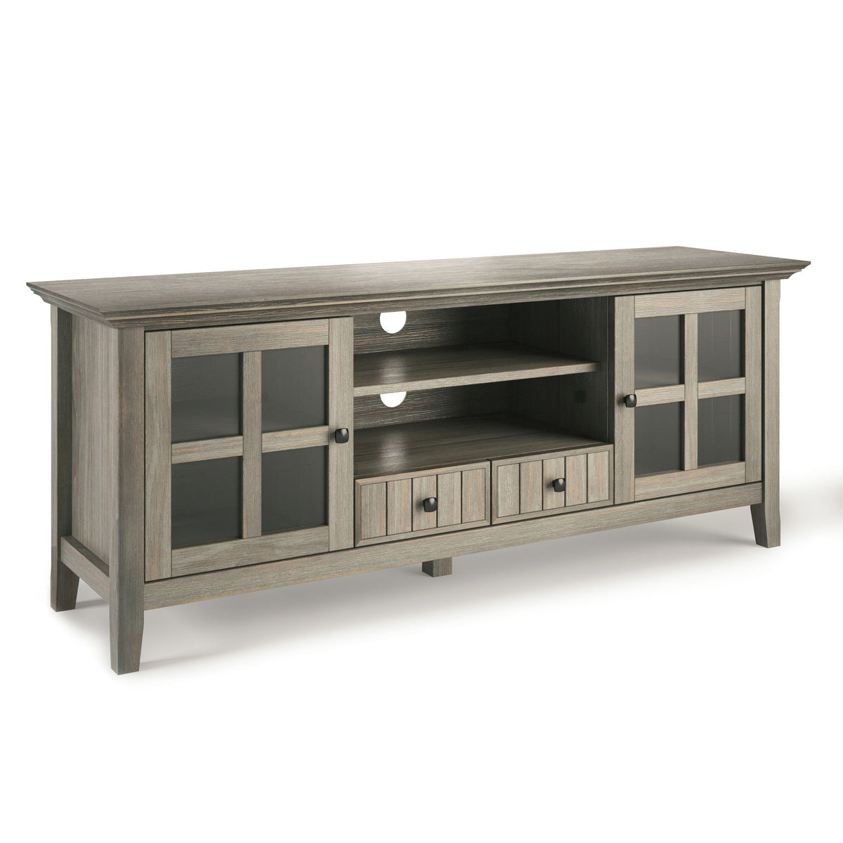 Acadian - TV Media Stand Gray by Simpli-Home | Bel Furniture