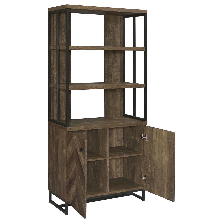 Millbrook - 2 Door Storage Bookshelf - Rustic Oak by CoasterEveryday | Bel Furniture