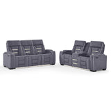 Austin - Console Reclining Loveseat With Storage Arms - Gray
