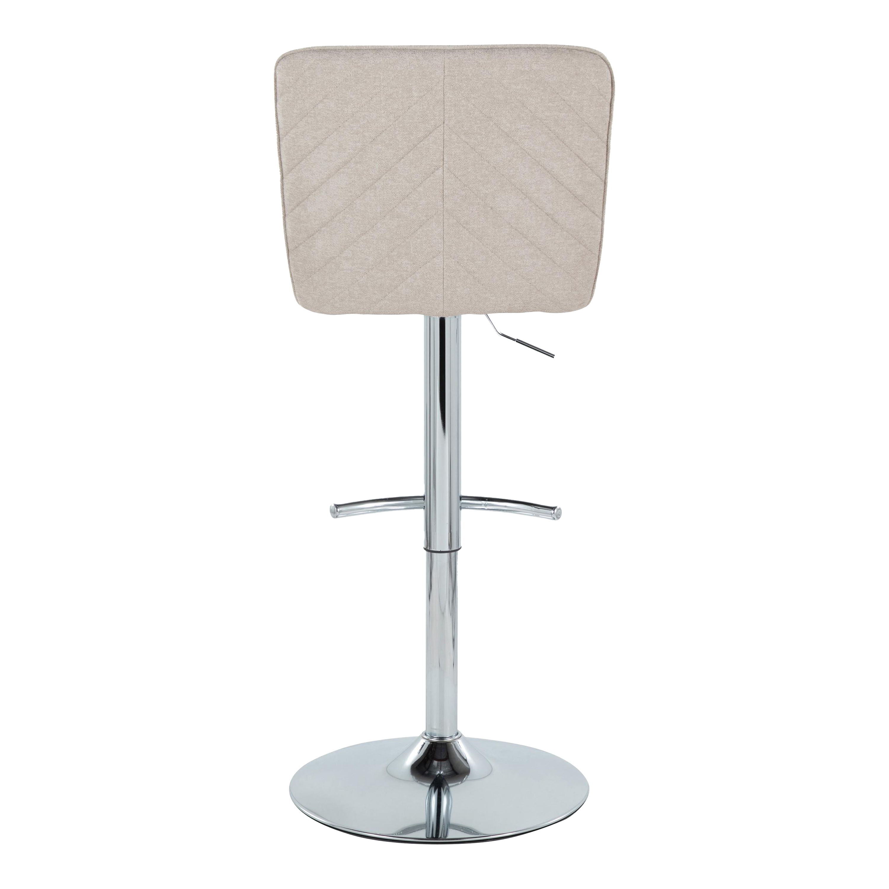 Henry - Contemporary Adjustable Barstool With Swivel & Rounded T Footrest (Set of 2)