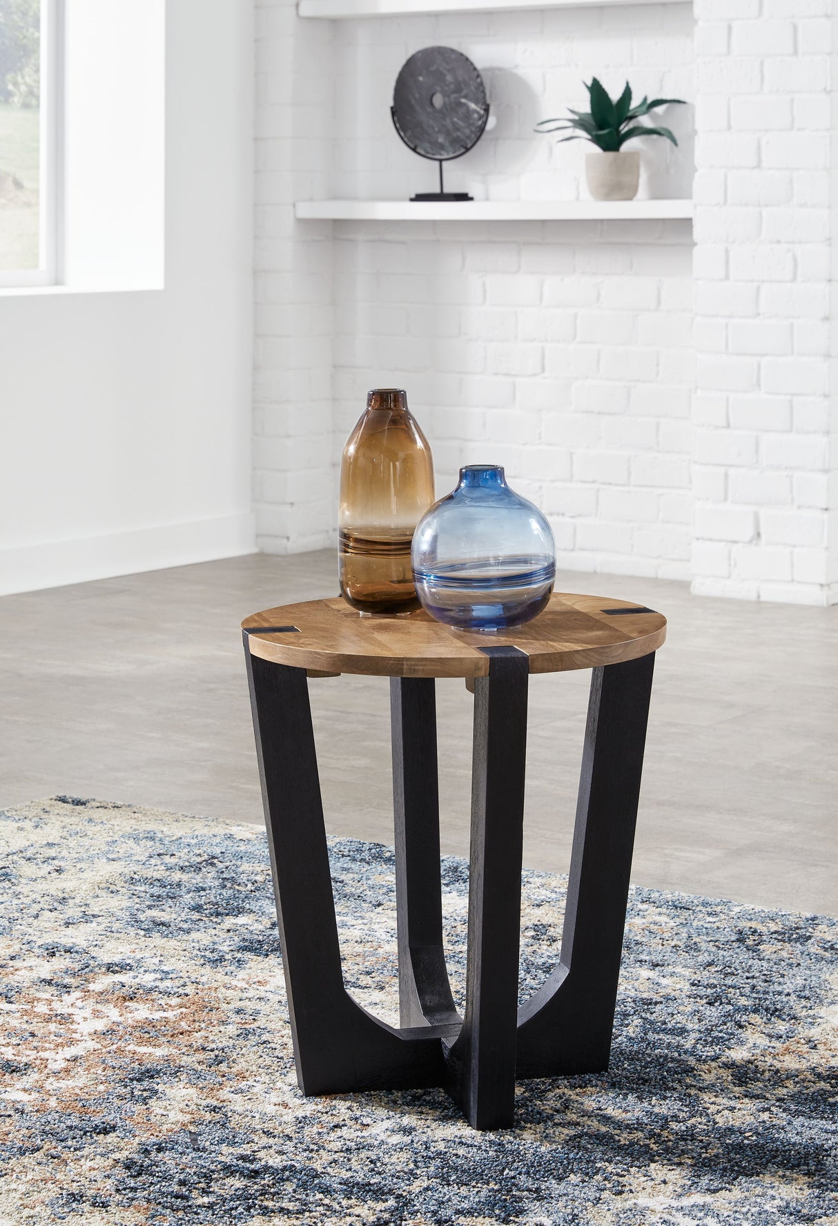 Hanneforth - Brown - Round End Table by Signature Design by Ashley® | Bel Furniture