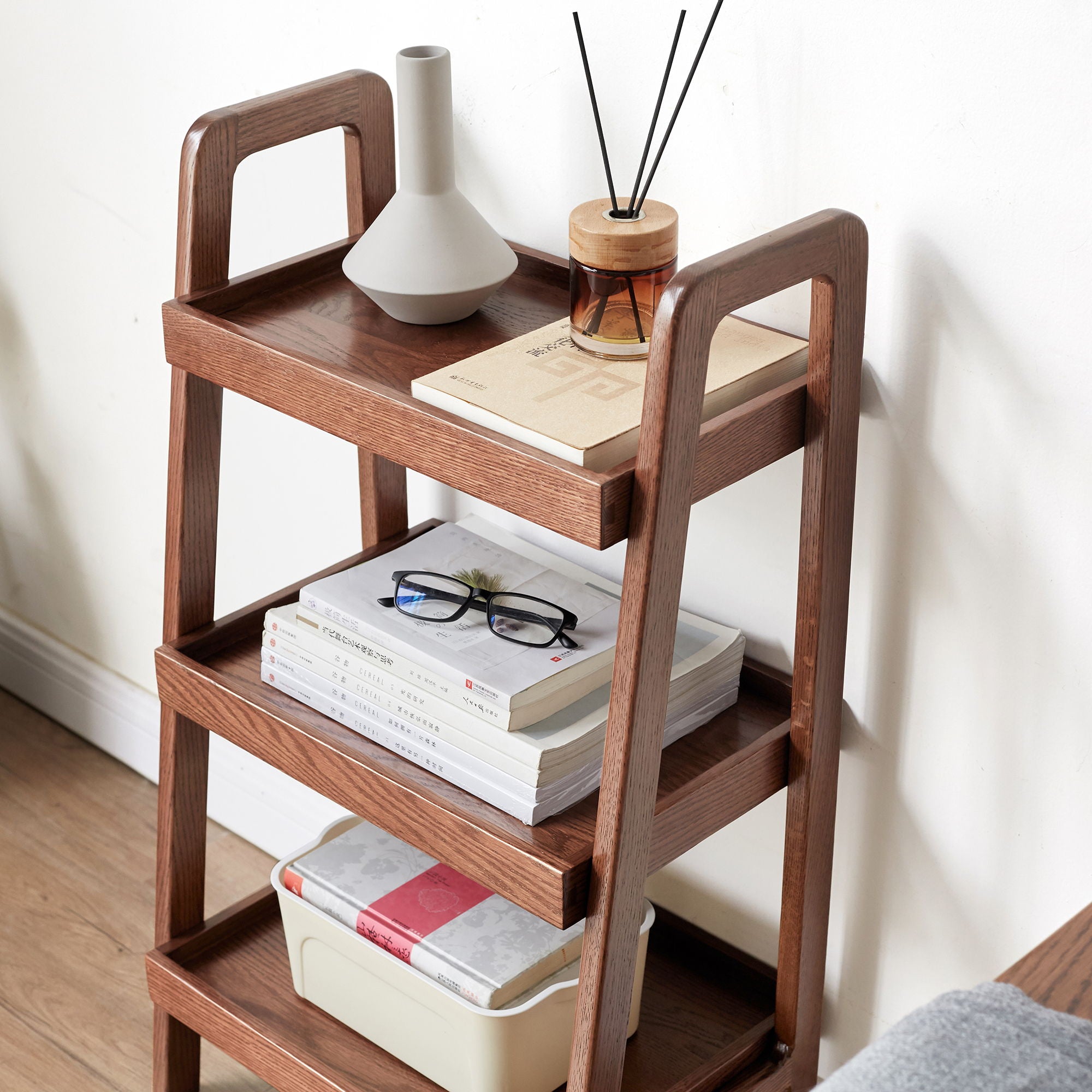 Premium Storage Organizer, 3-Tier Beech Shoe Rack For Entryway, Living Room - Walnut