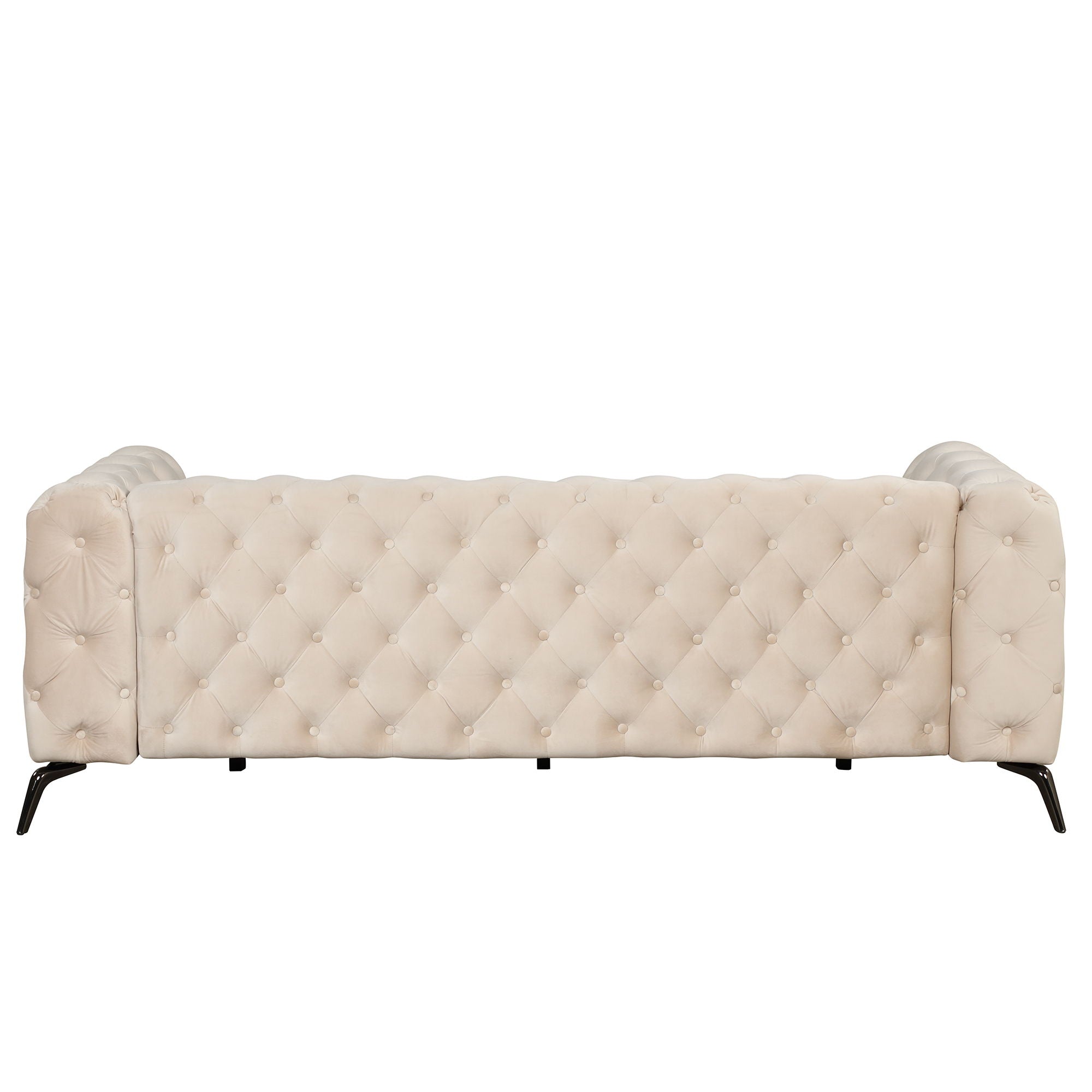 Velvet Upholstered Sofa With Sturdy Metal Legs, Modern Sofa Couch With Button Tufted Back, 3 Seater Sofa Couch For Living Room, Apartment, Home Office