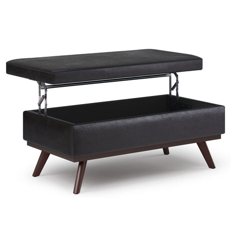 Owen - Lift Top Large Coffee Table Storage Ottoman, Mid Century Style - view 24
