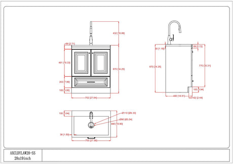 Lawrence - Laundry Cabinet With Faucet And Stainless Steel Sink - view 17