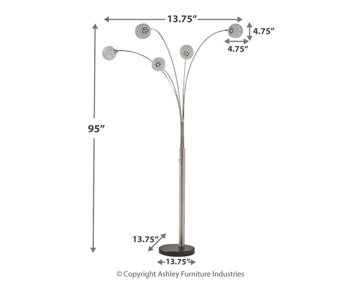 Winter - Silver Finish - Metal Arc Lamp by Signature Design by Ashley® | Bel Furniture