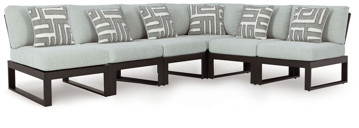 Beachloft - Outdoor Sectional Black 6 Pc. Sectional by Signature Design by Ashley® | Bel Furniture