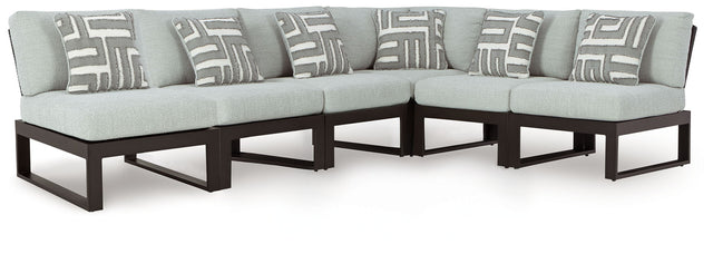 Beachloft - Outdoor Sectional Black 6 Pc. Sectional by Signature Design by Ashley® | Bel Furniture