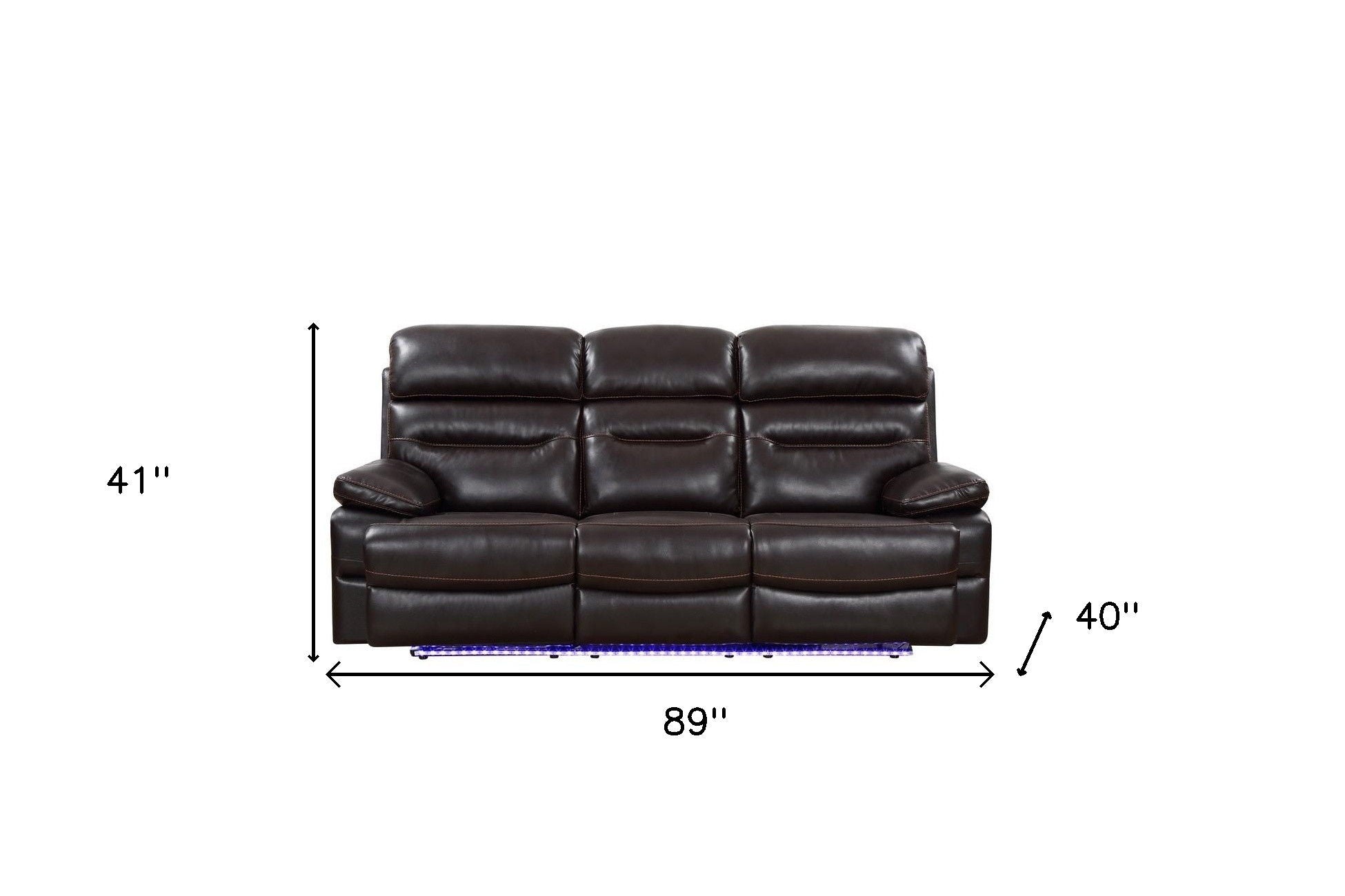 Faux Leather Usb Sofa With Black Legs - Gray