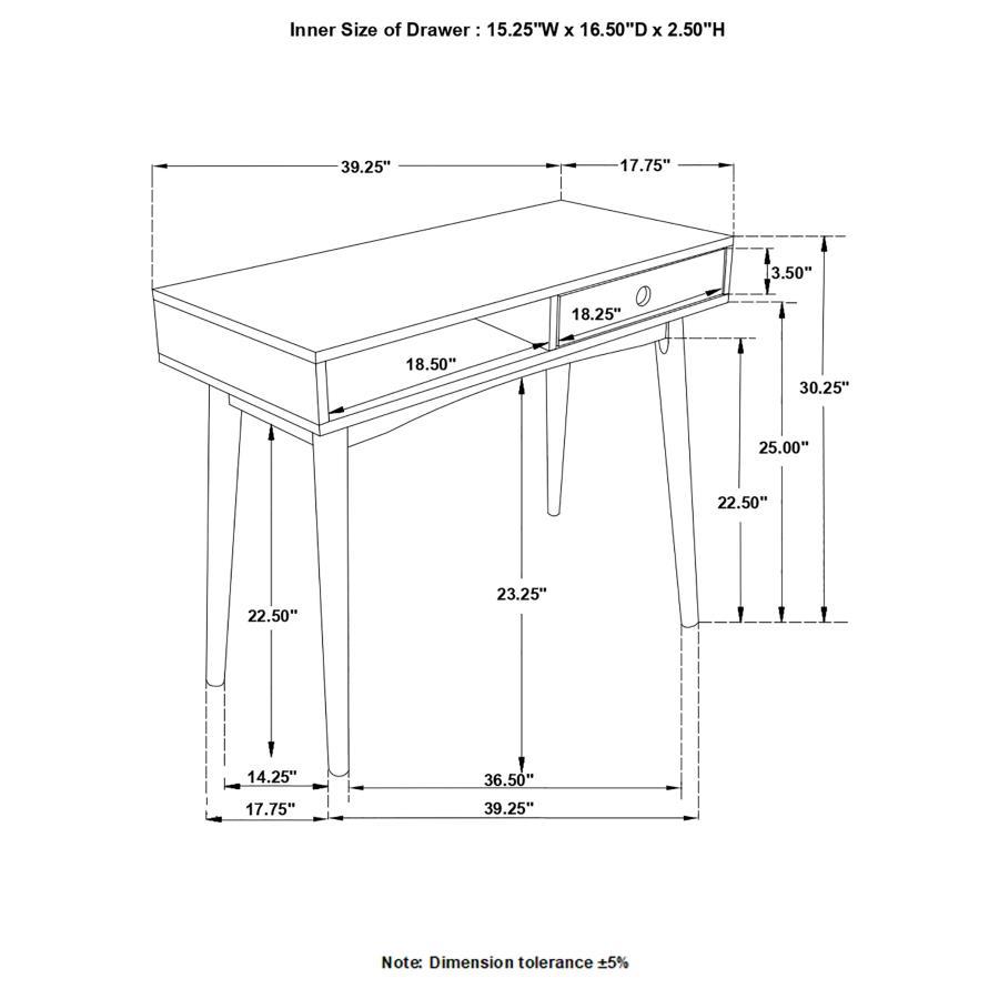 Bradenton - 1-Drawer Wood Writing Desk - White