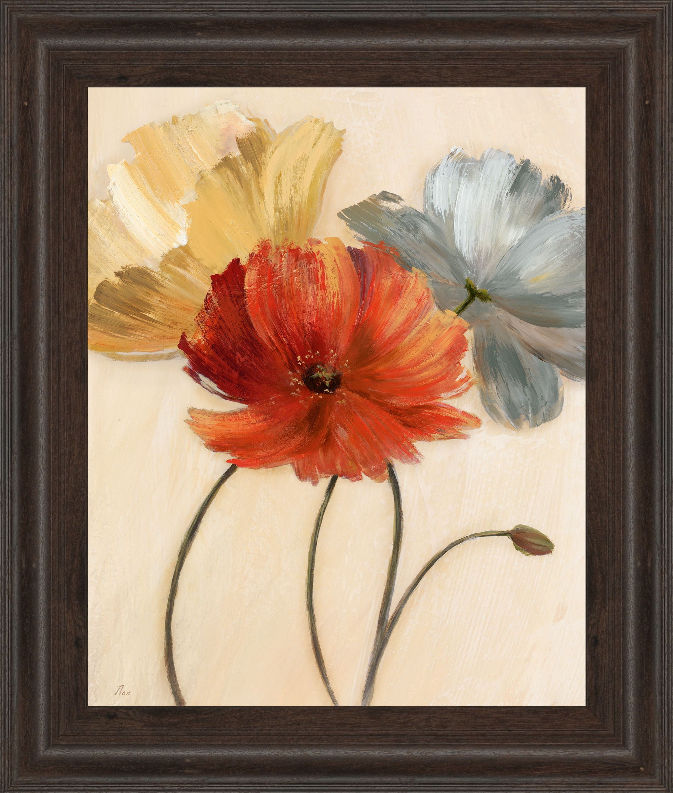 Poppy Palette I By Nan - Framed Print Wall Art - Red