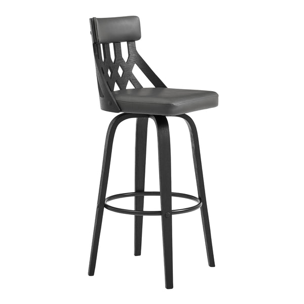 Swivel Backless Bar Height Bar Chair - Gray / Black