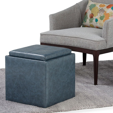 Rockwood - Upholstered Cube Storage Ottoman With Tray - view 67