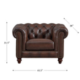 Alton Bay-Top Grain Leather Chair - Brown by Hydeline Furniture | Bel Furniture
