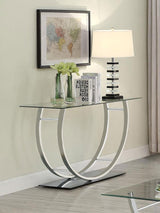 Danville - Rectangular U-Shaped Glass Top Table by CoasterEssence | Bel Furniture