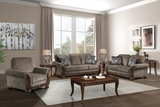 Dark Brown Traditional 6-Piece Living Room Set (Sofa, Loveseat, Chair, Coffee Table + 2 End Tables)