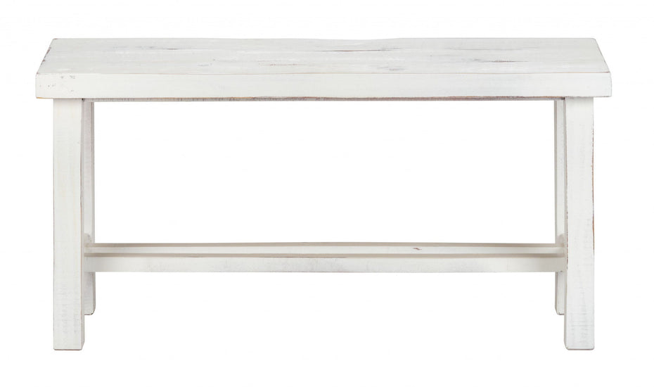 Distressed Bench - Rustic White