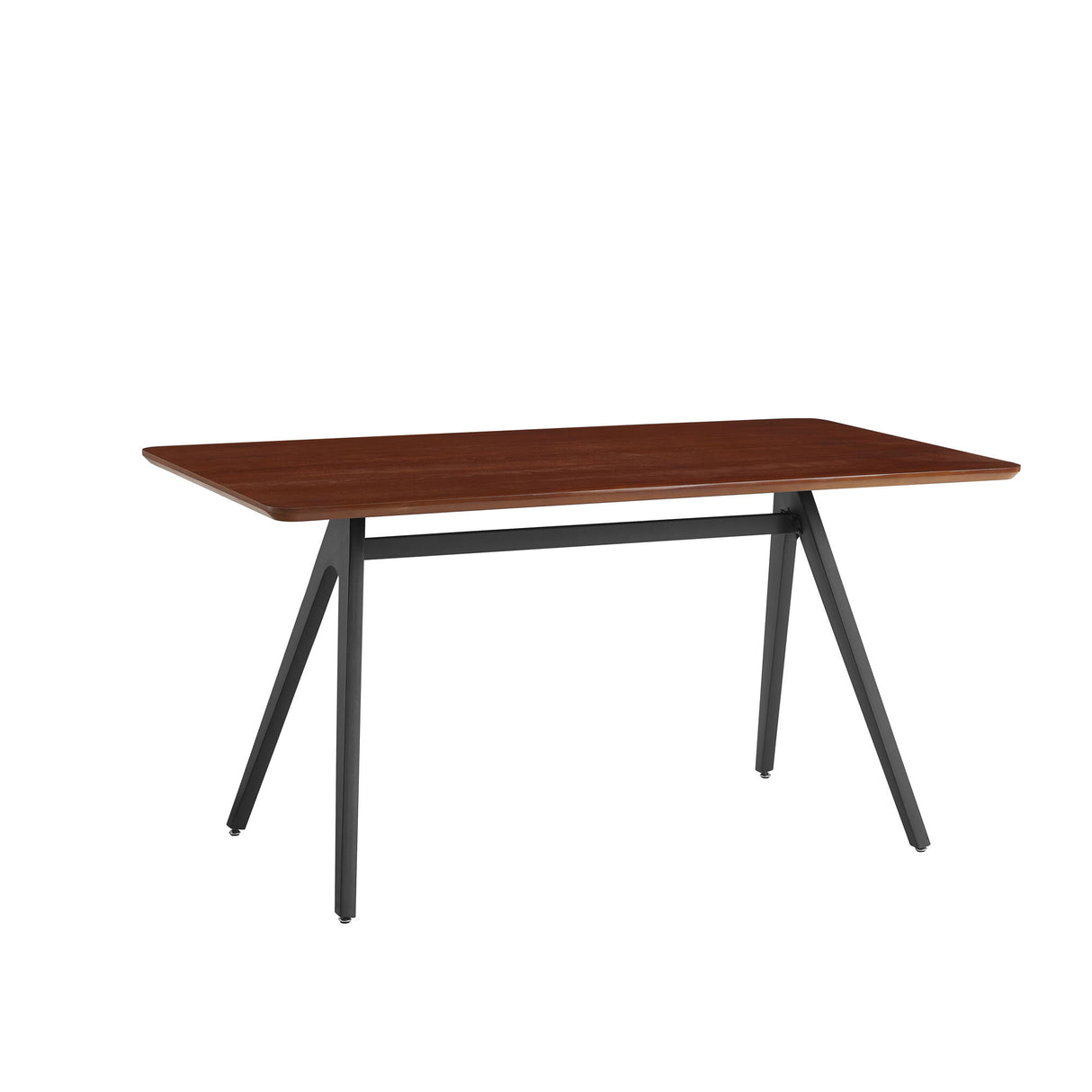 Contemporary V Leg Veneer Dining Table - Dark Walnut by Walker Edison | Bel Furniture