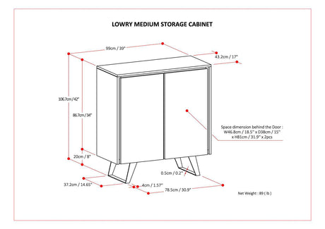 Lowry - Handcrafted Medium Storage Cabinet - view 7