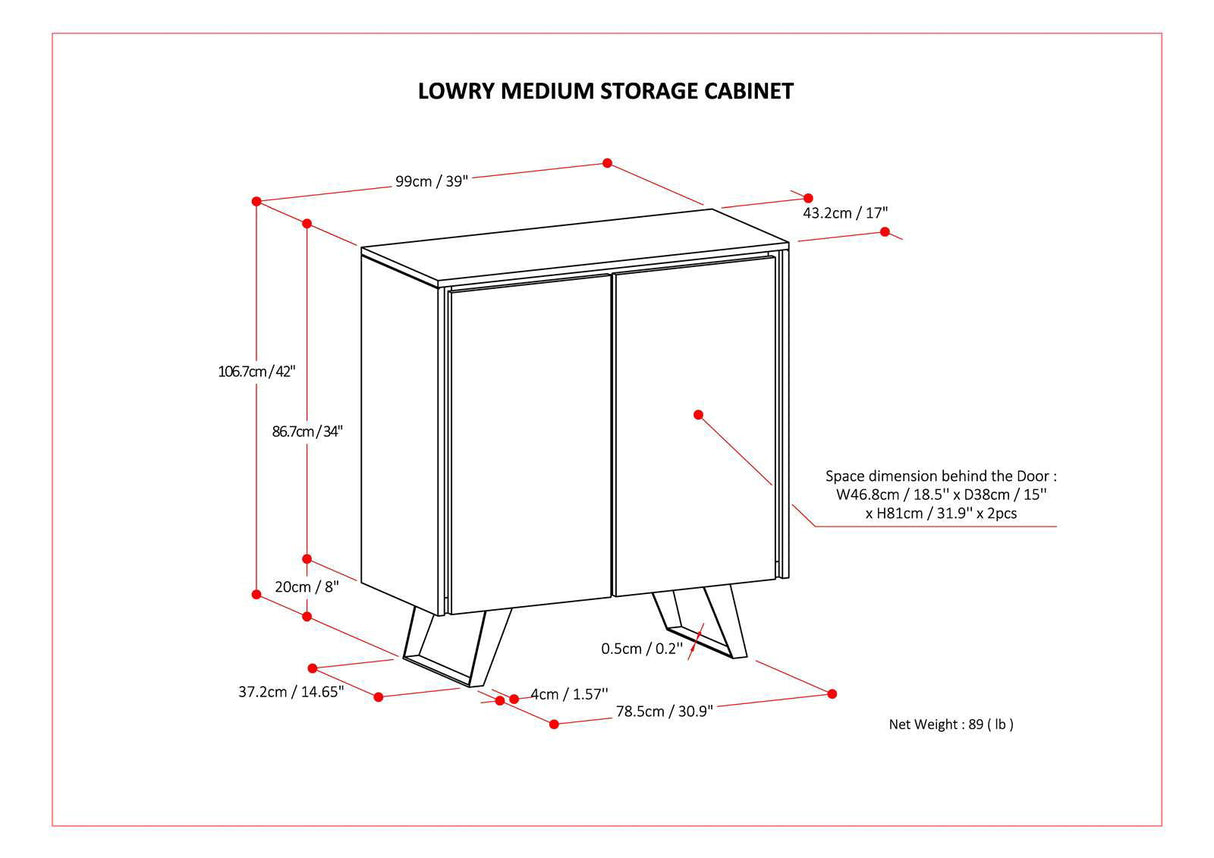Lowry - Medium Handcrafted Storage Cabinet