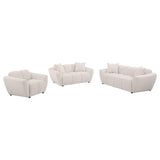 Destino - Chenille Splayed Arm Sofa Set