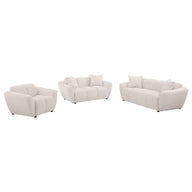 Destino - Chenille Splayed Arm Sofa Set