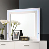 Felicity - Wood LED Dresser Mirror - White High Gloss by CoasterEssence | Bel Furniture