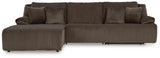 Top Tier - Reclining Sectional Dark Brown 3 Pc. Left Arm Facing Chaise Reclining Sectional by Signature Design by Ashley® | Bel Furniture