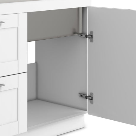 Shaker - Modern Wide Laundry Cabinet With Faucet And Stainless Steel Sink - White by Simpli-Home | Bel Furniture