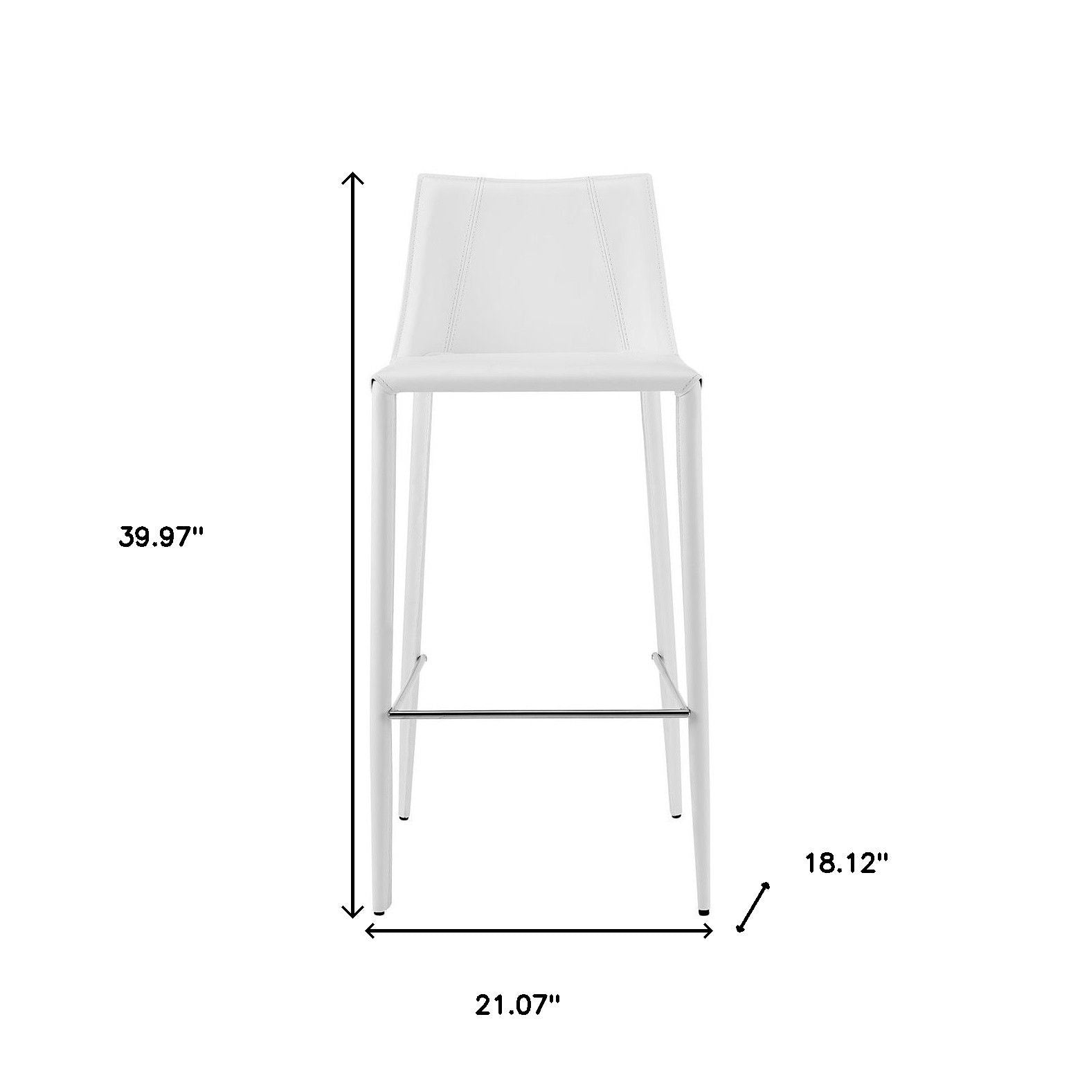 Steel Low Back Bar Height Bar Chair - White