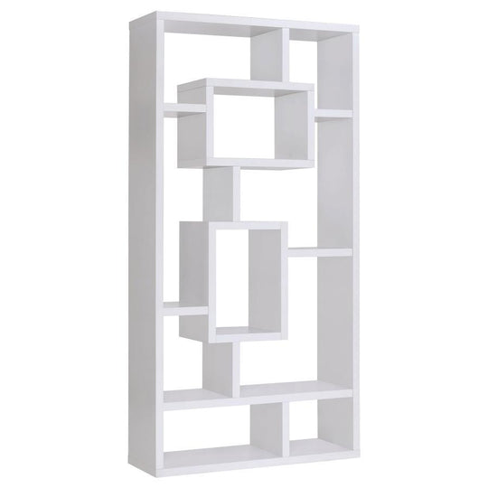 Corey - 8-Shelf Bookshelf White by CoasterEveryday | Bel Furniture
