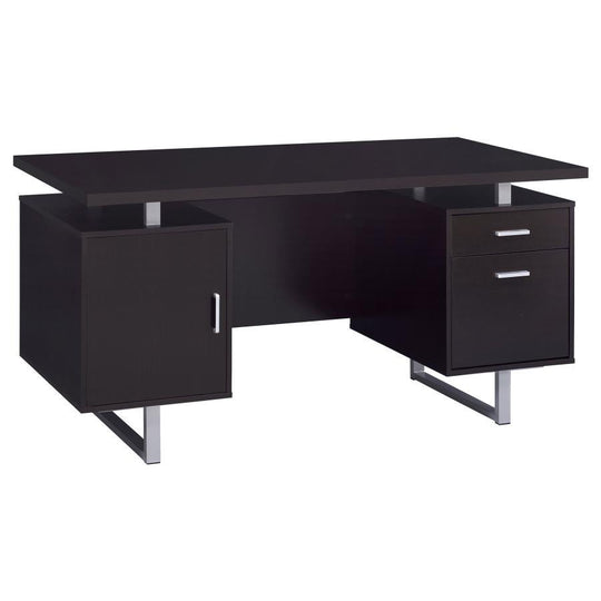Lawtey - 2-Drawer Computer Desk Dark Brown by CoasterEveryday | Bel Furniture